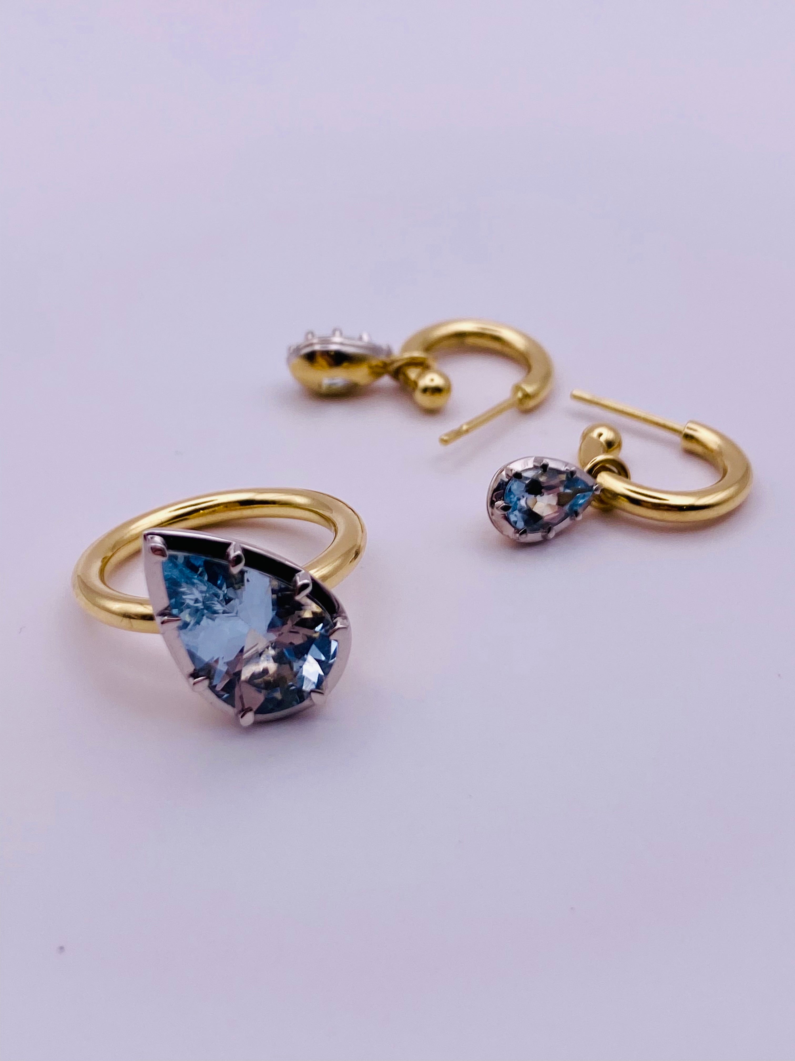 Aquamarine Colett Set Dangler Earrings
