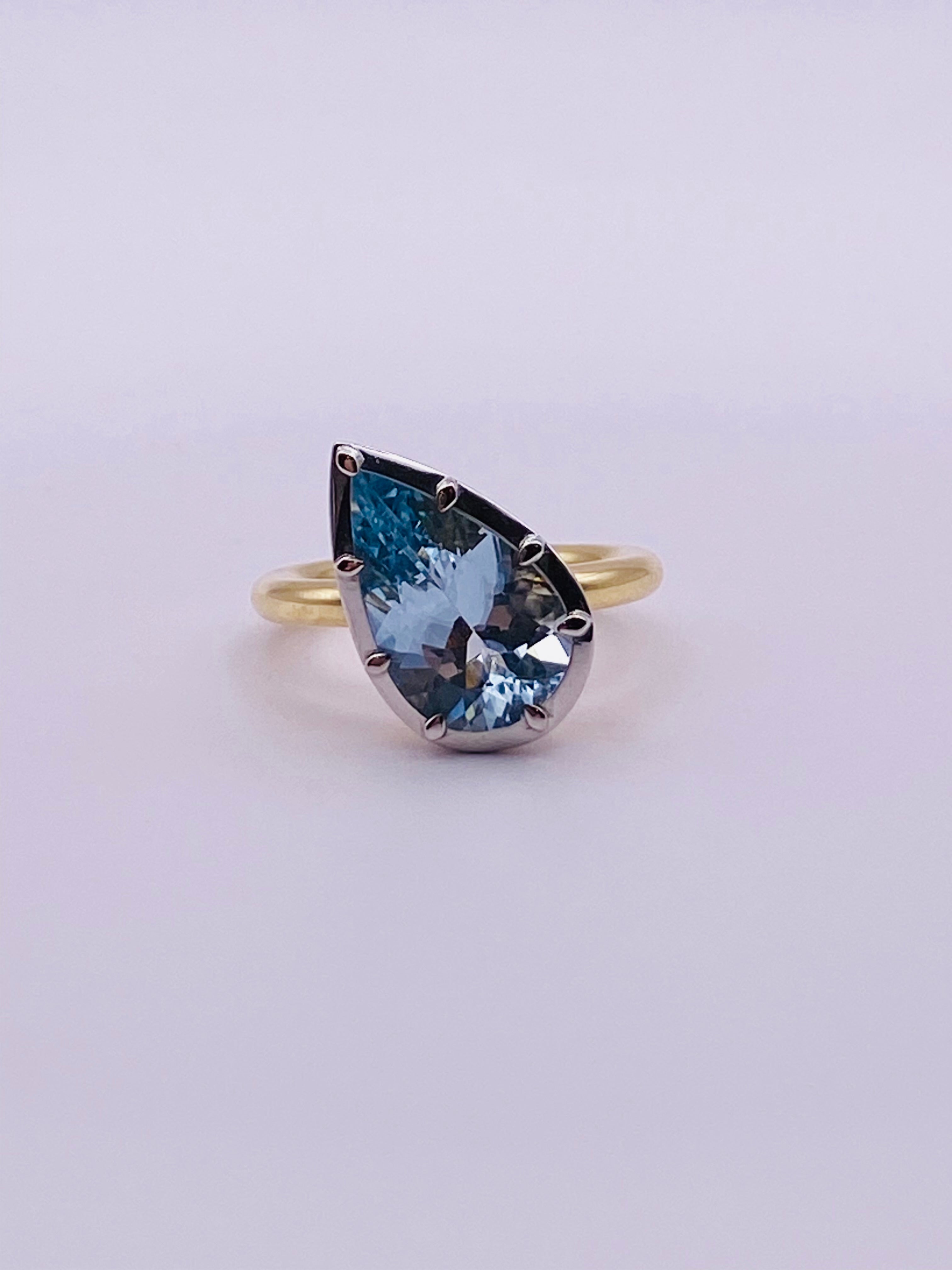 3ct Aquamarine Colett Set Ring