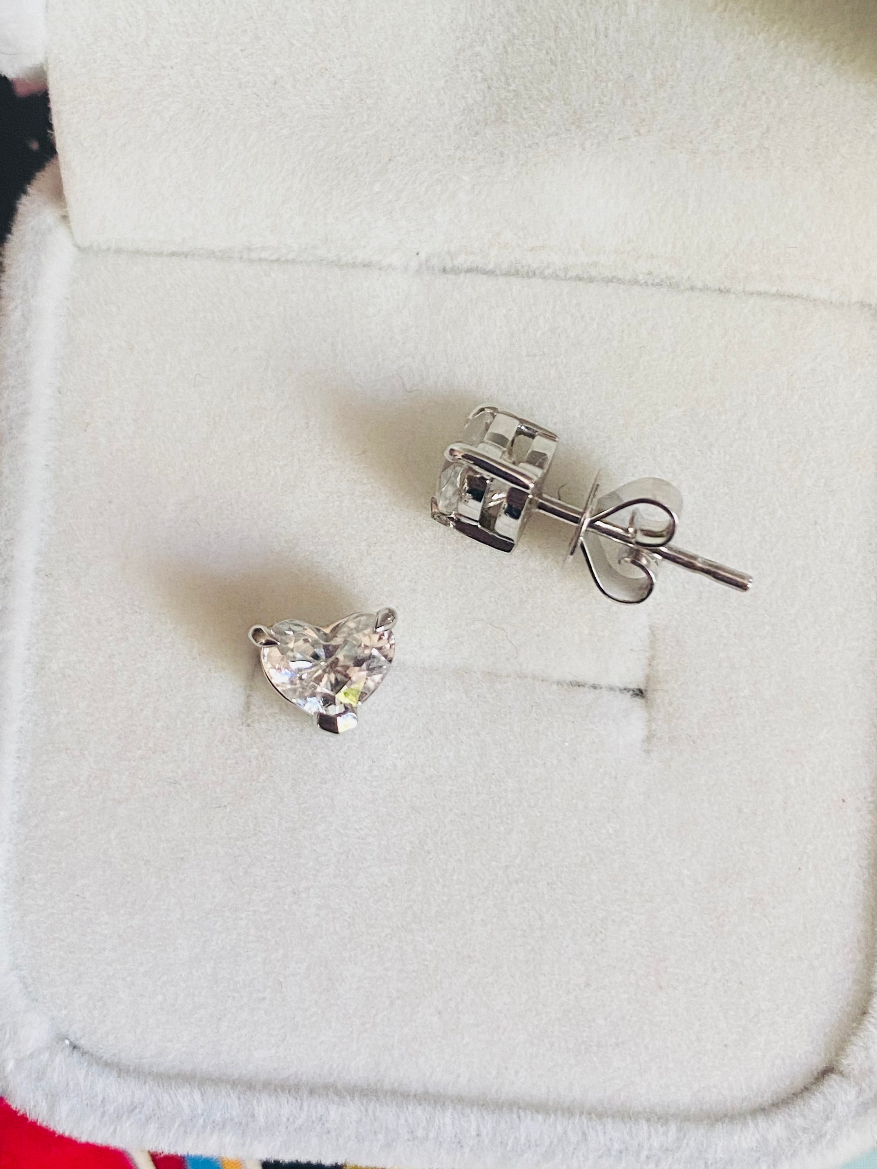 Sold Out ~ Heart Earrings | 18K White Gold