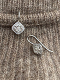 Mosaic diamond earrings with fish hooks